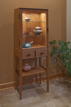 Tall Cherry Display Cabinet
