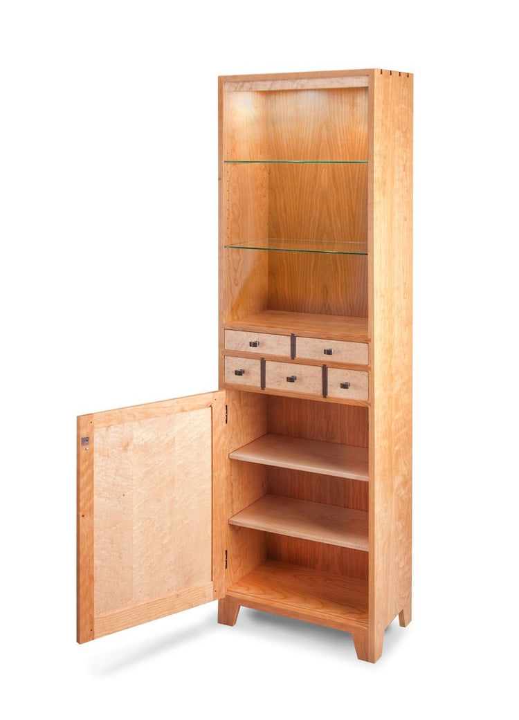 Cherry Curio Cupboard with Drawers