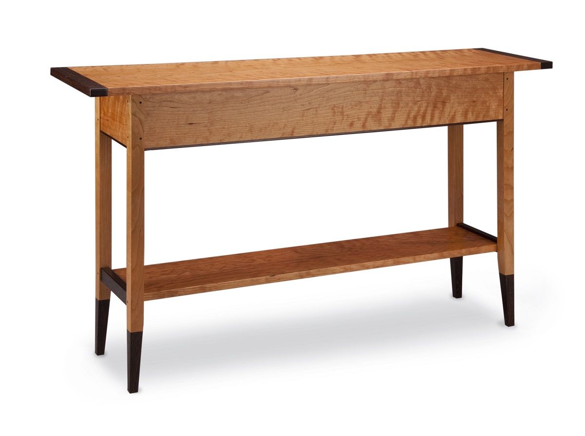 Cherry or Tiger Maple Four-Drawer Console Table