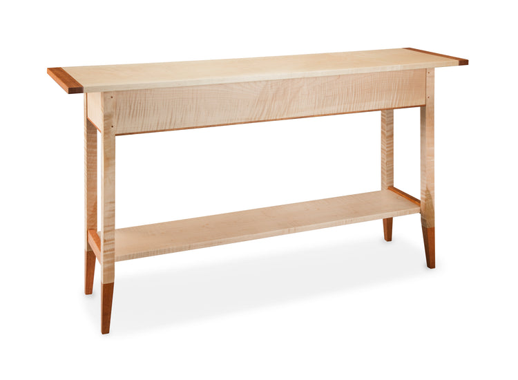 Cherry or Tiger Maple Four-Drawer Console Table