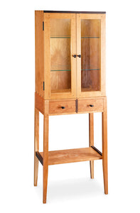 Tall Cherry Display Cabinet