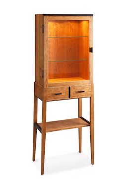 Tall Cherry Display Cabinet