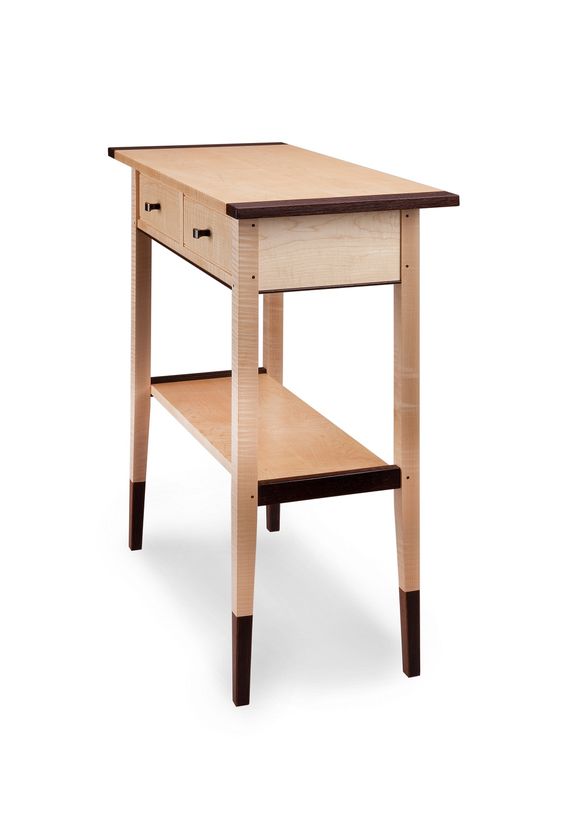 Tiger Maple Two-Drawer Hall Table