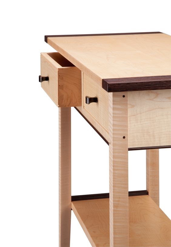 Tiger Maple Two-Drawer Hall Table